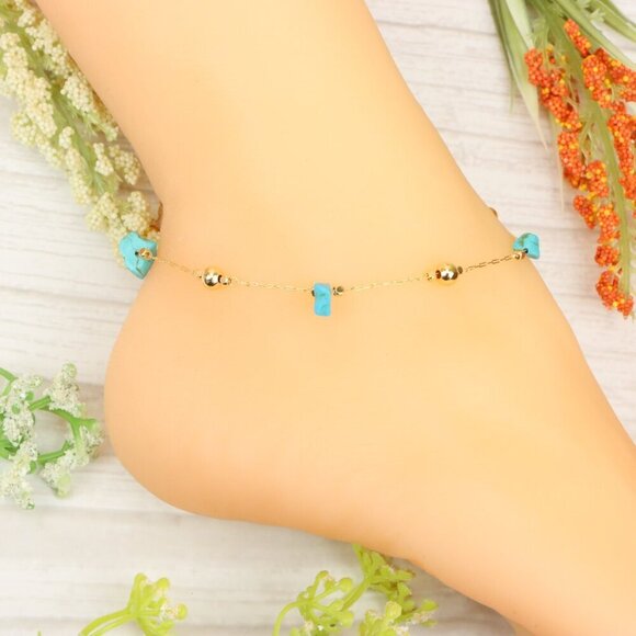 "Handmade Anklet – Elegant & Delicate Jewelry for Women | UNVRC1682 - Picture 9 of 10